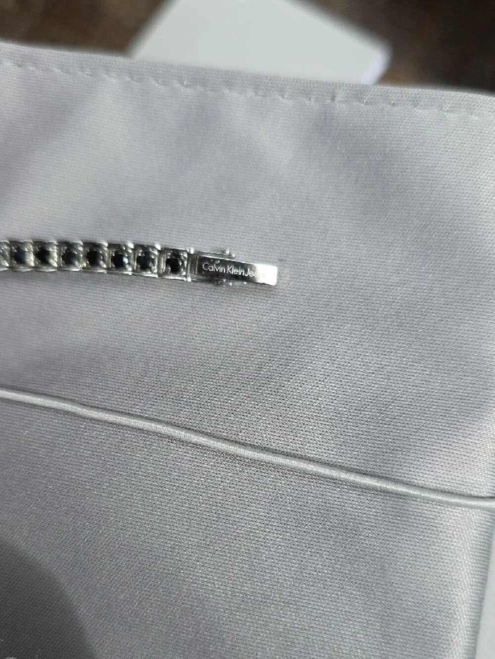 Calvin Klein Silver Black Crystal Tennis Bracelet XS